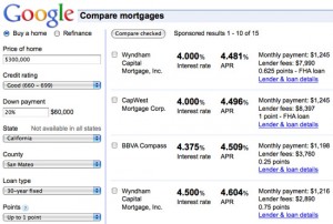 Google Mortgage Comparison