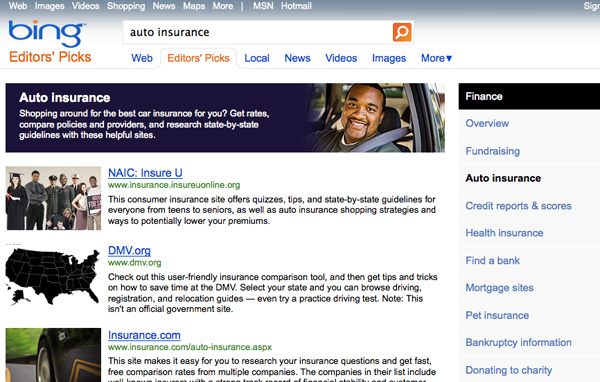 Bing Editors Picks Finance