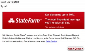 State Farm Gmail Message Ad