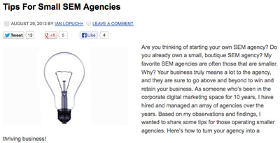 Small SEM Agencies