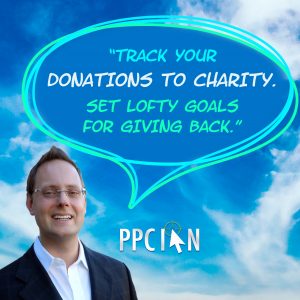 Track your donations to charity. Set lofty goals for giving back.